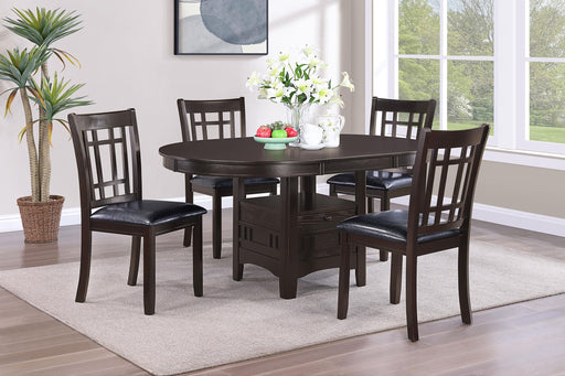 Lavon 5-piece Oval Extension Leaf Dining Set Espresso - 102671-S5