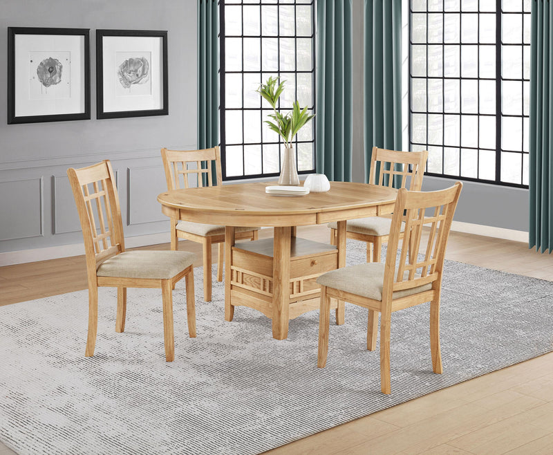 Lavon 5-piece Oval Extension Leaf Dining Set Light Oak - 106620-S5
