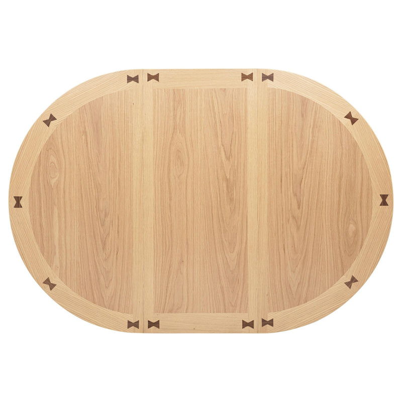 Lavon 5-piece Oval Extension Leaf Dining Set Light Oak - 106620-S5