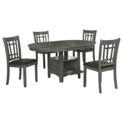 Lavon 5-piece Oval Extension Leaf Dining Set Medium Grey - 108211-S5