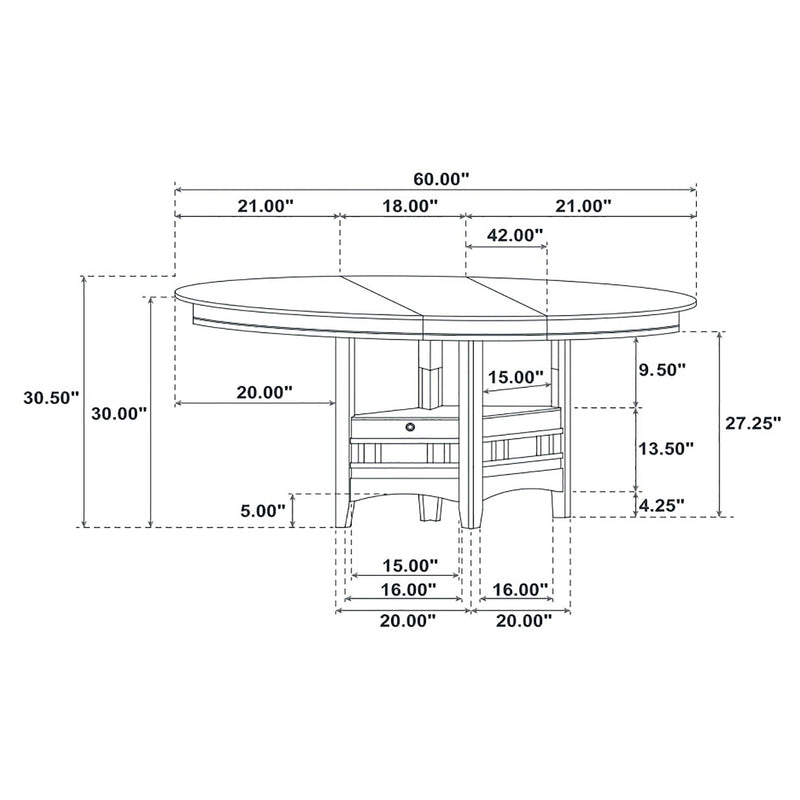 Lavon Oval 60-inch Wood Extension Leaf Dining Table Espresso - 102671