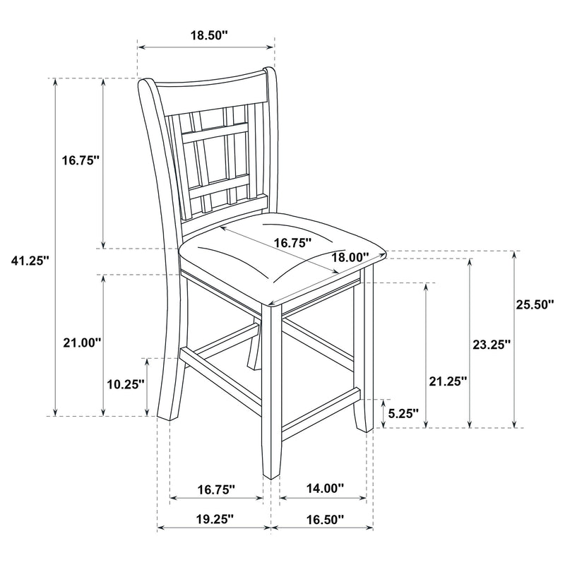 Lavon Wood Counter Height Dining Chair Black and Espresso (Set of 2) - 102889
