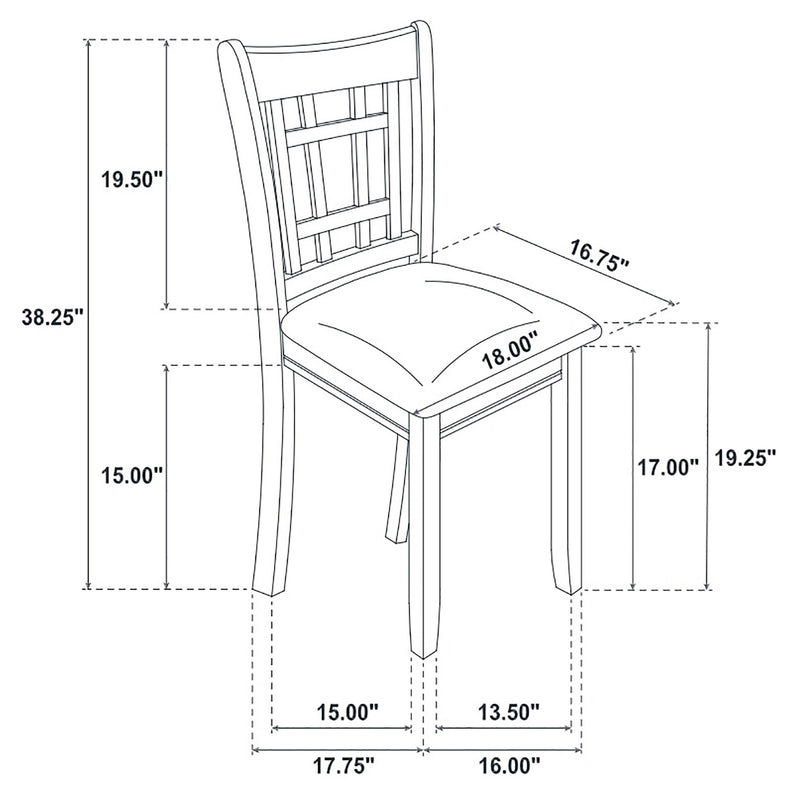 Lavon Wood Dining Side Chair Black and  Medium Grey (Set of 2) - 108212
