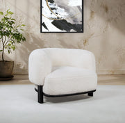 Lawler Upholstered Barrel Back Accent Chair Ivory and Black - 901372