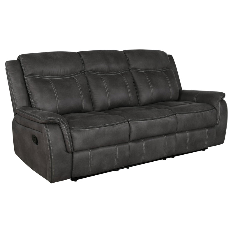 Lawrence 2-piece Upholstered Reclining Sofa Set Charcoal - 603504-S2