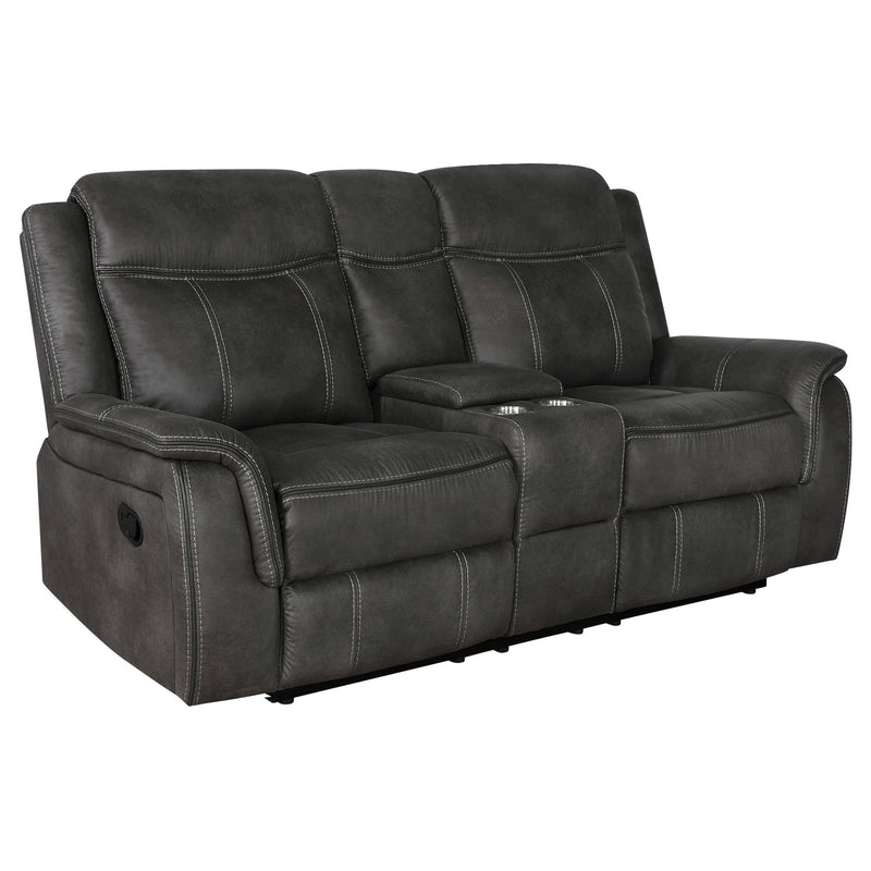 Lawrence 2-piece Upholstered Reclining Sofa Set Charcoal - 603504-S2