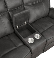 Lawrence 2-piece Upholstered Reclining Sofa Set Charcoal - 603504-S2
