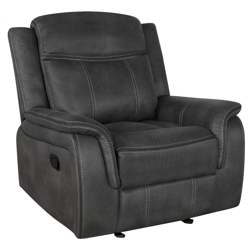Lawrence 3-piece Upholstered Reclining Sofa Set Charcoal - 603504-S3