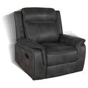 Lawrence 3-piece Upholstered Reclining Sofa Set Charcoal - 603504-S3