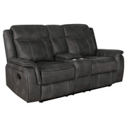 Lawrence Upholstered Padded Arm Reclining Loveseat Charcoal - 603505