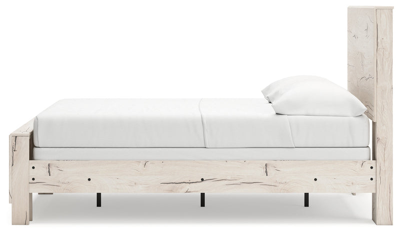 Lawroy Full Panel Bed with 2 Nightstands in Light Natural from Ashley - DMV Furniture