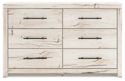 Lawroy Full Panel Bed with Dresser and 2 Nightstands in Light Natural from Ashley - DMV Furniture