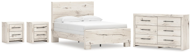 Lawroy Full Panel Bed with Dresser and 2 Nightstands in Light Natural from Ashley - DMV Furniture