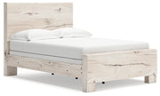 Lawroy Full Panel Bed with Mirrored Dresser and Nightstand in Light Natural from Ashley - DMV Furniture