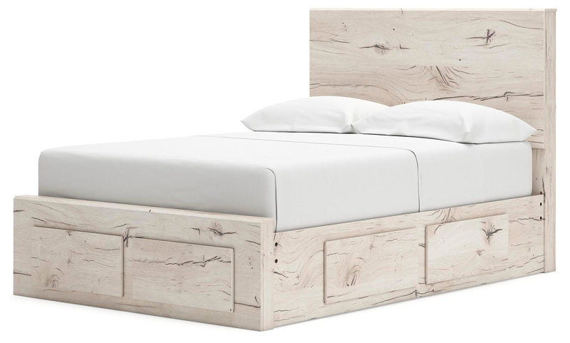 Lawroy Full Panel Storage Bed and Dresser in Light Natural - PKG020254