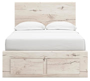 Lawroy Full Panel Storage Bed, Dresser and 2 Nightstands in Light Natural - PKG020255