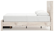 Lawroy Full Panel Storage Bed with Mirrored Dresser, Chest and 2 Nightstands in Light Natural from Ashley - DMV Furniture