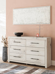 Lawroy King Panel Bed with Dresser in Light Natural from Ashley - DMV Furniture