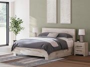 Lawroy King Panel Bed with Storage, Dresser, Mirror and Chest in Light Natural - PKG020189