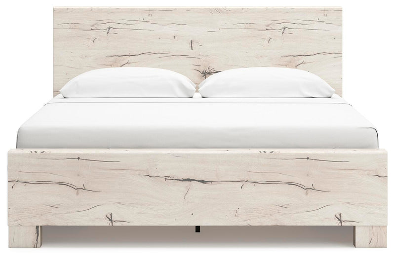 Lawroy King Panel Bed with Storage, Dresser, Mirror and Chest in Light Natural - PKG020198