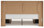 Lawroy King Panel Bed with Storage, Dresser, Mirror and Chest in Light Natural - PKG020198