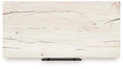 Lawroy King Panel Bed with Storage, Dresser, Mirror, Chest and 2 Nightstands in Light Natural - PKG020187