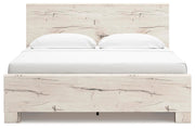 Lawroy King Panel Bed with Storage, Dresser, Mirror, Chest and 2 Nightstands in Light Natural - PKG020196