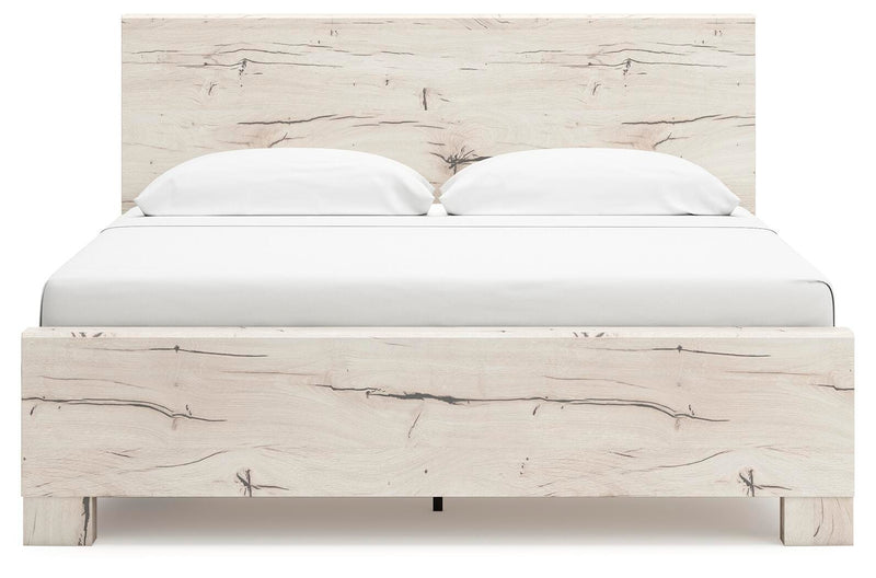 Lawroy King Panel Bed with Storage, Dresser, Mirror, Chest and Nightstand in Light Natural - PKG020190