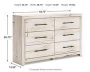 Lawroy King Panel Headboard, Dresser, Mirror and 2 Nightstands in Light Natural - PKG020519