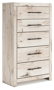 Lawroy King Panel Headboard with Mirrored Dresser, Chest and Nightstand in Light Natural from Ashley - DMV Furniture