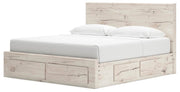 Lawroy King Panel Storage Bed, Dresser, Mirror, Chest and 2 Nightstands in Light Natural - PKG020205