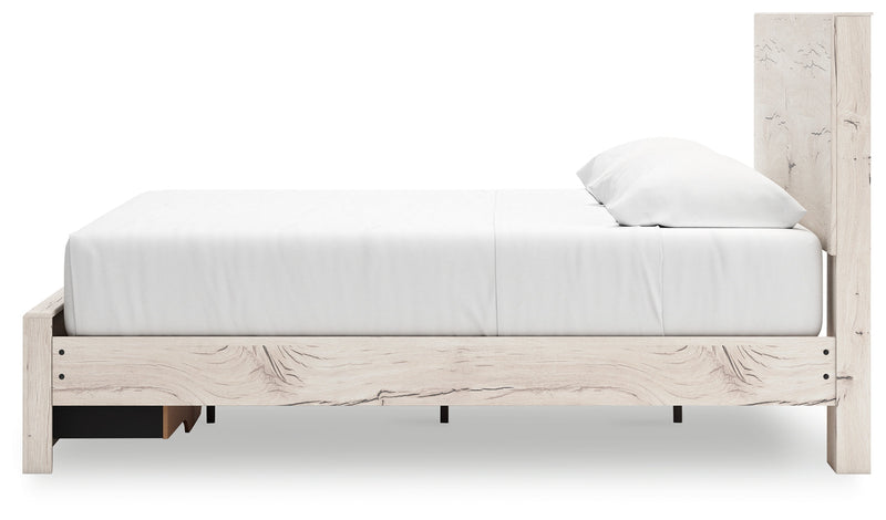 Lawroy King Panel Storage Bed with Dresser in Light Natural from Ashley - DMV Furniture