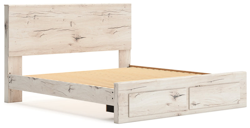 Lawroy King Panel Storage Bed with Dresser in Light Natural from Ashley - DMV Furniture