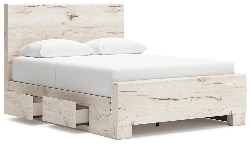 Lawroy Light Natural Full Panel Bed with Storage - B2310B42