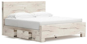 Lawroy Light Natural King Panel Bed with Storage - B2310B12