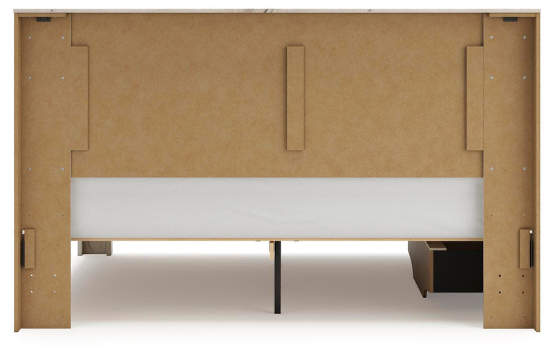 Lawroy Light Natural King Panel Bed with Storage - B2310B12