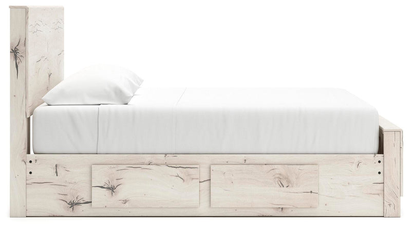 Lawroy Light Natural King Panel Bed with Storage - B2310B13
