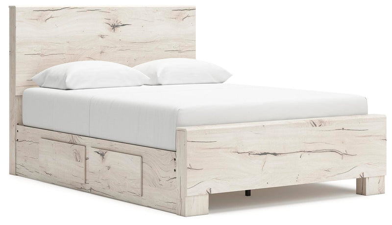 Lawroy Light Natural Queen Panel Bed with Storage - B2310B6