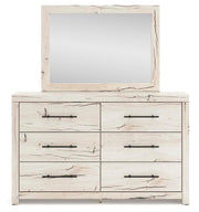 Lawroy Light Natural Queen Panel Headboard, Dresser and Mirror - B2310B25