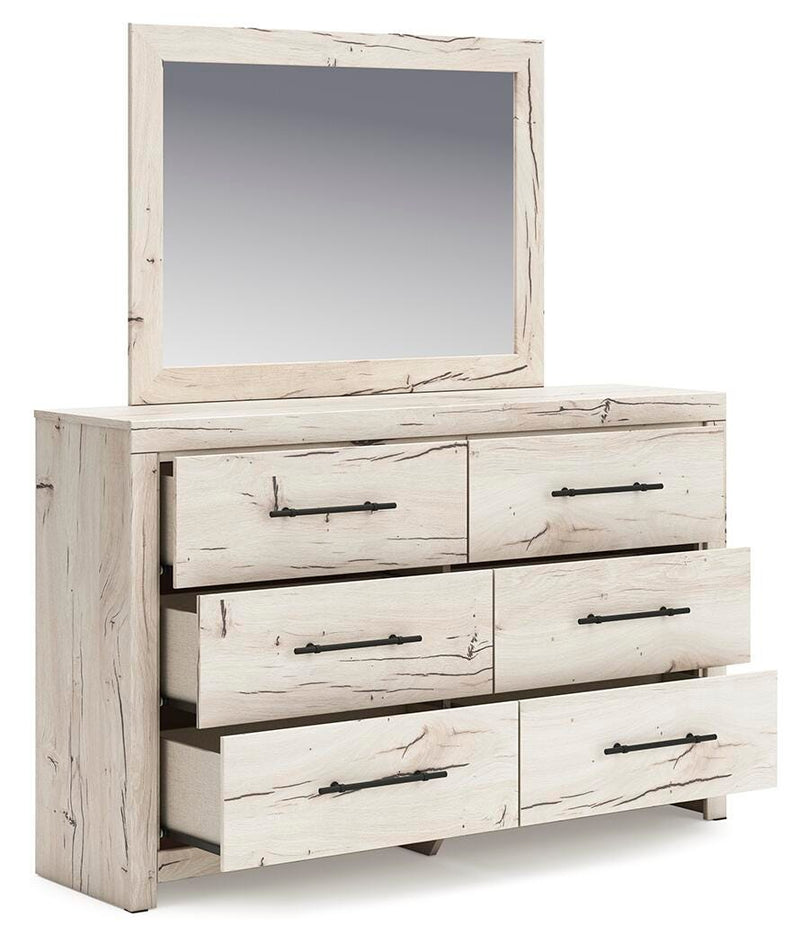 Lawroy Light Natural Queen Panel Headboard, Dresser and Mirror - B2310B25