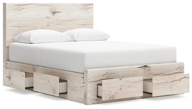 Lawroy Light Natural Queen Panel Storage Bed - B2310B9