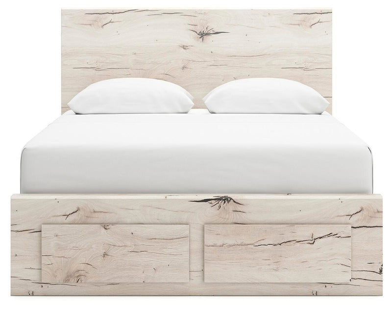 Lawroy Light Natural Queen Panel Storage Bed - B2310B9