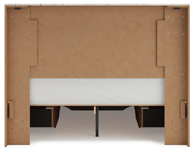Lawroy Light Natural Queen Panel Storage Bed - B2310B9