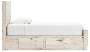Lawroy Light Natural Twin Panel Bed with Storage and Nightstand - B2310B52