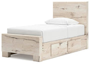 Lawroy Light Natural Twin Panel Bed with Storage and Nightstand - B2310B52