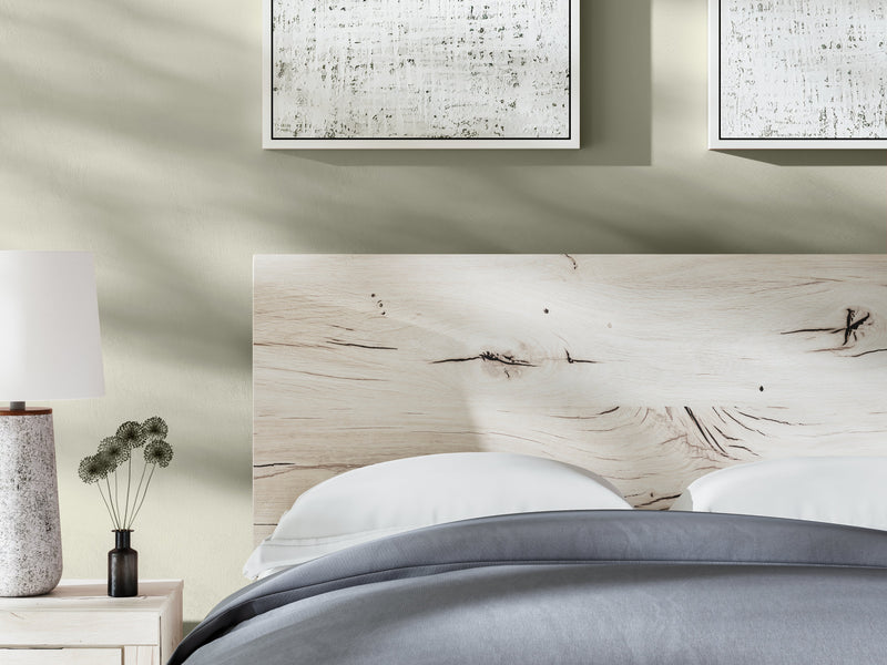 Lawroy Queen Panel Bed with 2 Nightstands in Light Natural from Ashley - DMV Furniture