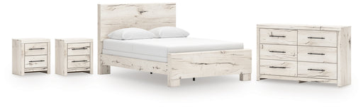 Lawroy Queen Panel Bed with Dresser and 2 Nightstands in Light Natural from Ashley - DMV Furniture