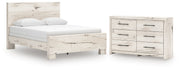 Lawroy Queen Panel Bed with Dresser in Light Natural from Ashley - DMV Furniture