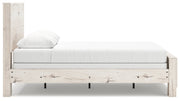 Lawroy Queen Panel Bed with Mirrored Dresser and 2 Nightstands in Light Natural from Ashley - DMV Furniture