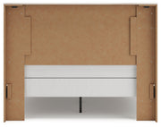 Lawroy Queen Panel Bed with Mirrored Dresser and 2 Nightstands in Light Natural from Ashley - DMV Furniture